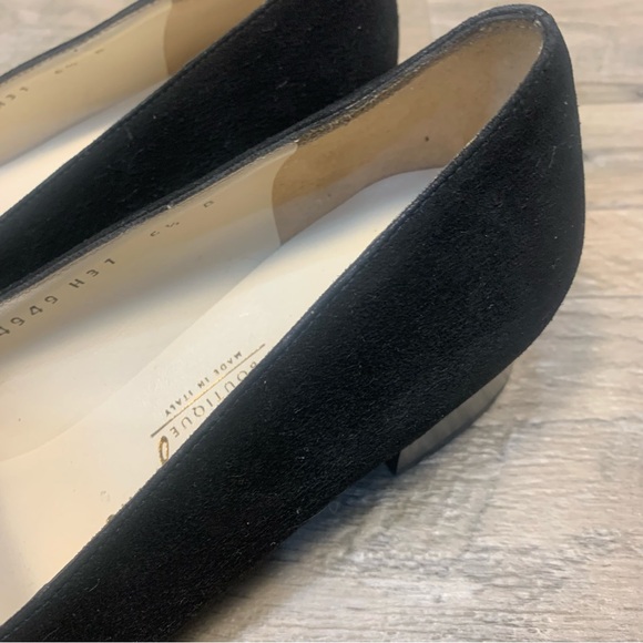 Ferragamo Boutique Italy Suede Croc Horse Bit Buckle Square Toe Loafers - Picture 12 of 13